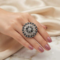 Crystals adjustable ring