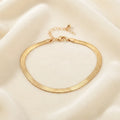 Elegant Gold-Tone Herringbone Bracelet - Golden Bracelet -BXJ