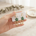 Green Flower Earrings - BXK