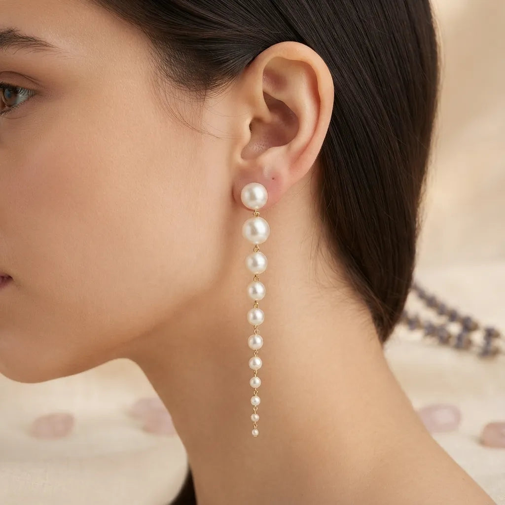 Long Pearl Earrings - BXI