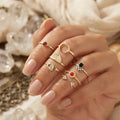 Vintage & Evil Eye Golden Ring Set , Rings Pack - BXG