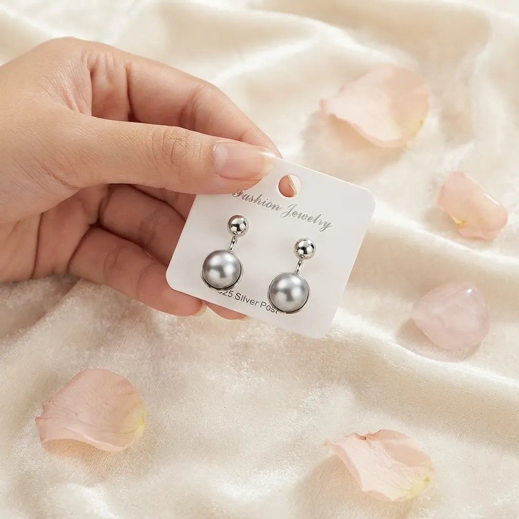 Grey Earrings - BXK