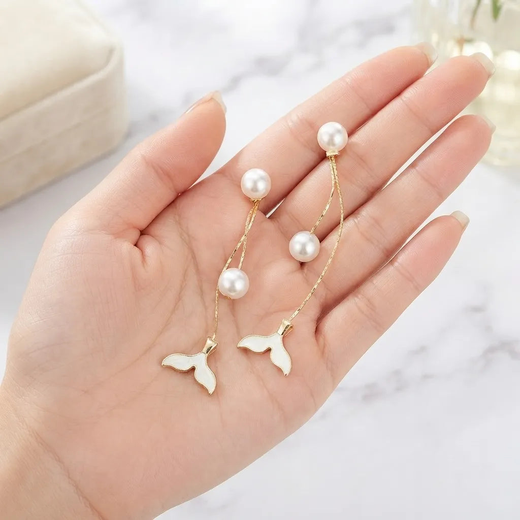Long Pearl Earrings -BXH