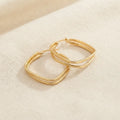 Elegant Geometric Double-Layer Gold Hoops ,Earrings Golden -BXG
