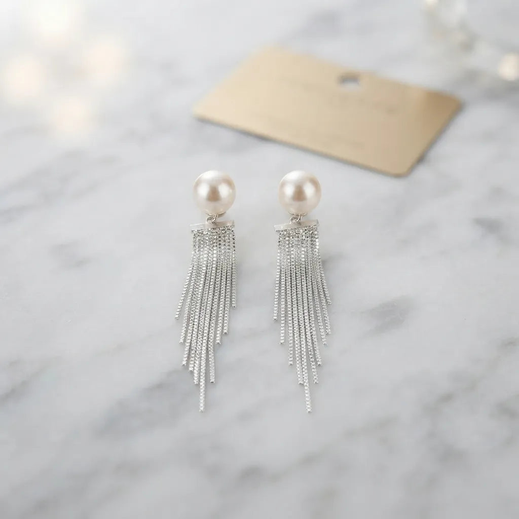 Long Silver Earrings - BXH