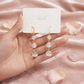 Delicate Gold & Opal Effect Drop Earrings - Jewellery Collection - Pearls Earrings - BXK