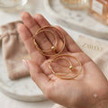 Double Golden Hoop Earrings with Bead Accent | Zawere- BXB