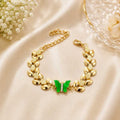 Green Butterfly Gold Bracelet