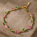 Stainless Steel Tulip Bracelet Pink