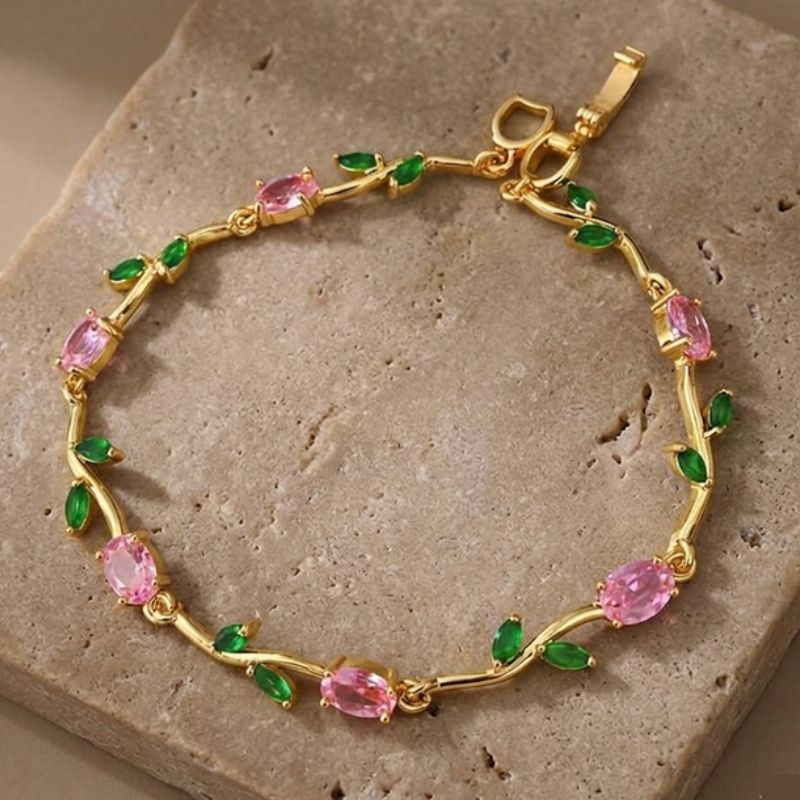 Stainless Steel Tulip Bracelet Pink