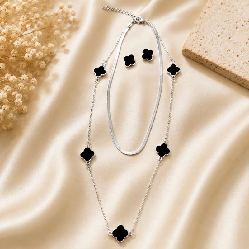 Silver Black Necklace