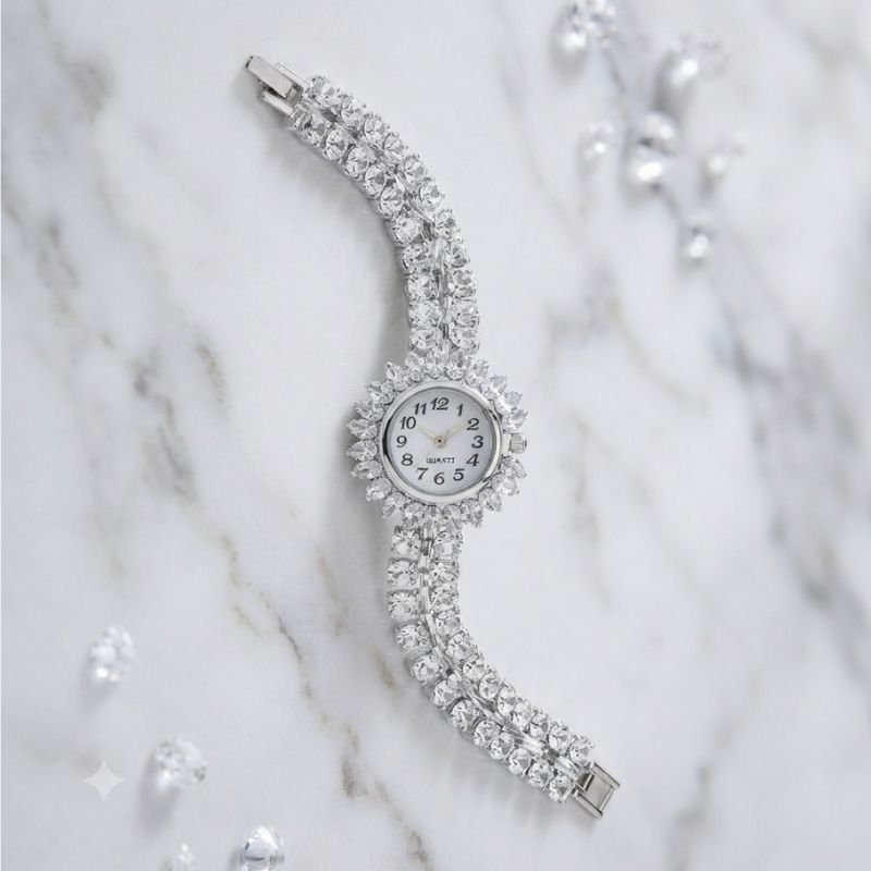 Silver Crystals Watch