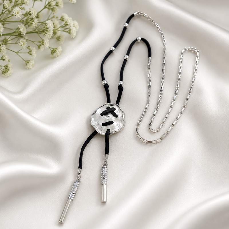 Silver Long Necklace - BXA