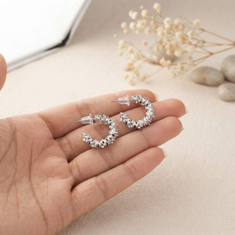 Trendy Silver Earrings - BXF