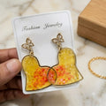 Yellow heart earrings - BXD